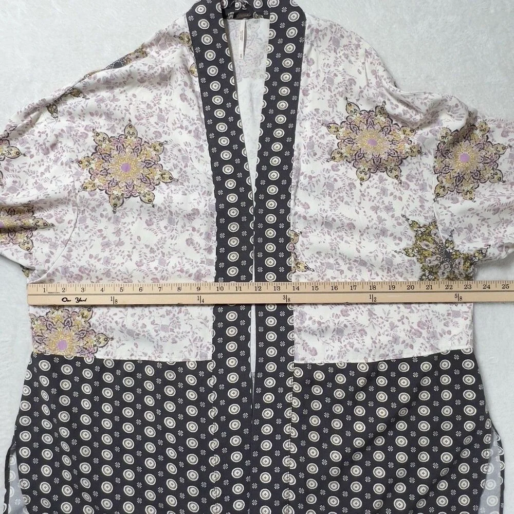 Free People Forget Me Not Kimono Cardigan‎ Sz XS Multicolor 3/4 Sleeves